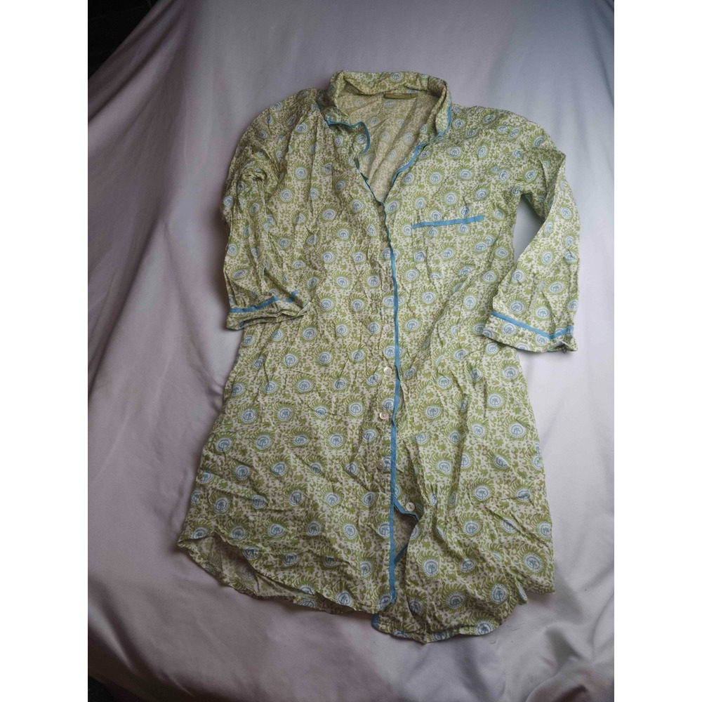 Rock Flower Paper Sleepshirt Womens S Green Floral Loungewear Cottagecore Boho